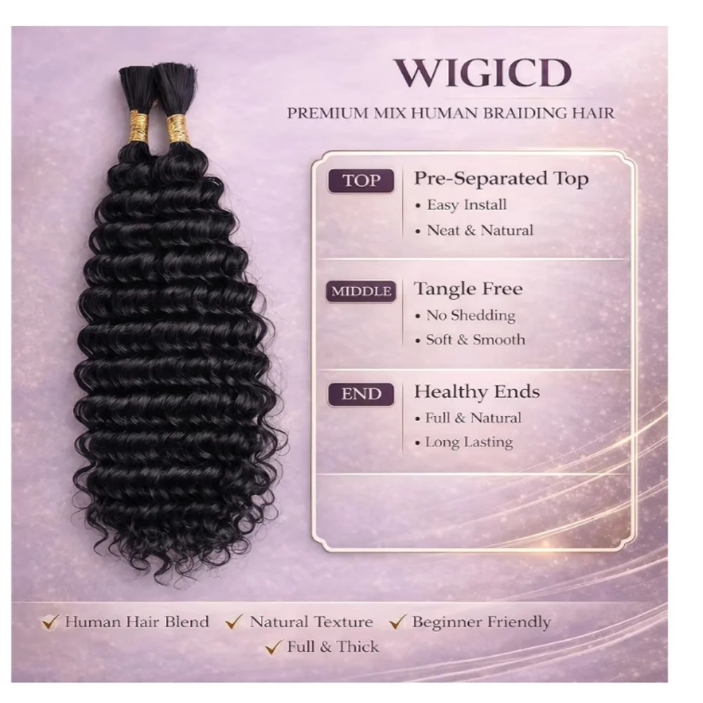 Human Hair Mix Synthetic Boho Braiding Hair 20